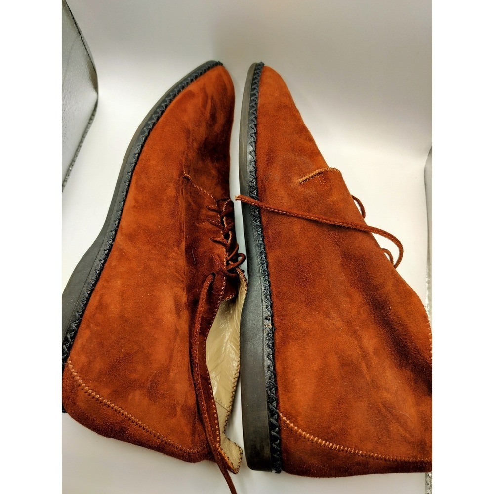 Bally Suede Chukka Boots sz 10 Burgundy Leather Dark Academia - Picture 3 of 13